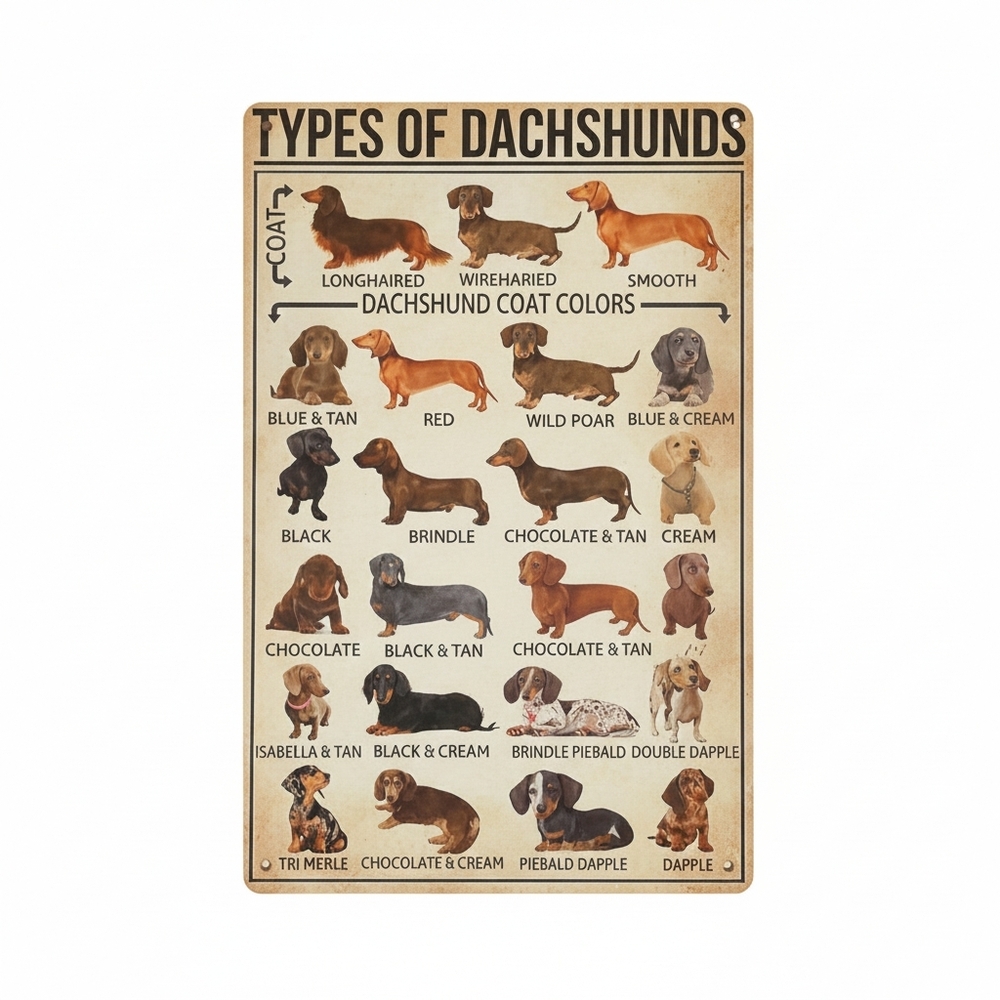 Source Unknown Dachshund Coat Colors Wall Decor